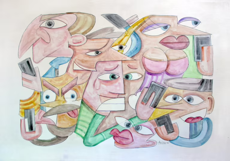 luigi-cona-stupido-social-cubist-watercolor-painting